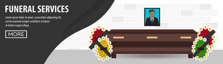 Funeral services and funeral agency banner.のイラスト素材