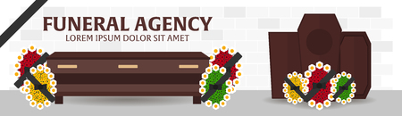 Funeral services and funeral agency banner.のイラスト素材