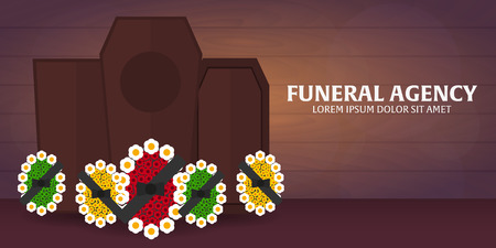 Funeral services and funeral agency banner.のイラスト素材