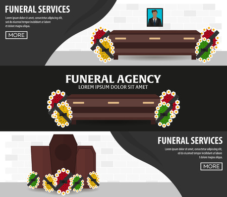 Funeral services and funeral agency banner.のイラスト素材