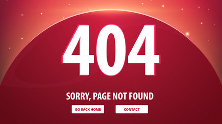 404 Error with space on the background. Page not found. UI UX template for website. Vector...