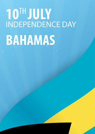 Independence day of The Bahamas. Flag and Patriotic Banner. Vector illustrationのイラスト素材