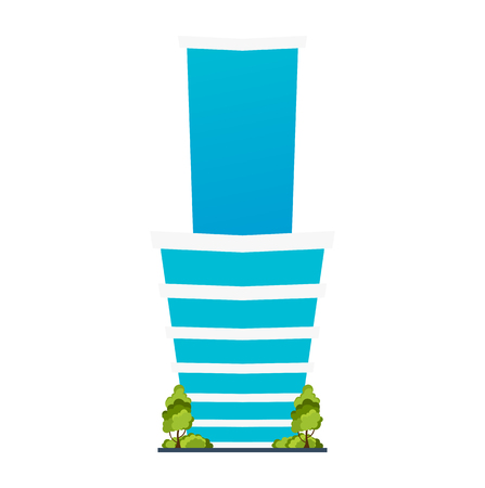 Flat style Modern city houses. Building of future. Architecture of the futureのイラスト素材