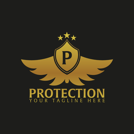 Shield logo. Protection company. Security Guardian Vector illustrationのイラスト素材