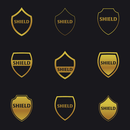 Set of Security, Shield or protect emblems. Vector illustrationのイラスト素材
