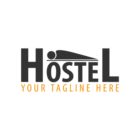 Hostel logo. Hotel logo. Travel rest place. Vector illustrationのイラスト素材