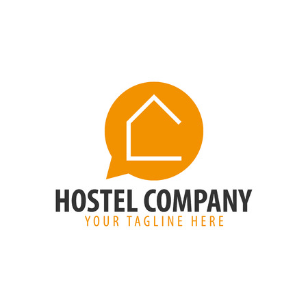 Hostel logo. Hotel logo. Travel rest place. Vector illustrationのイラスト素材