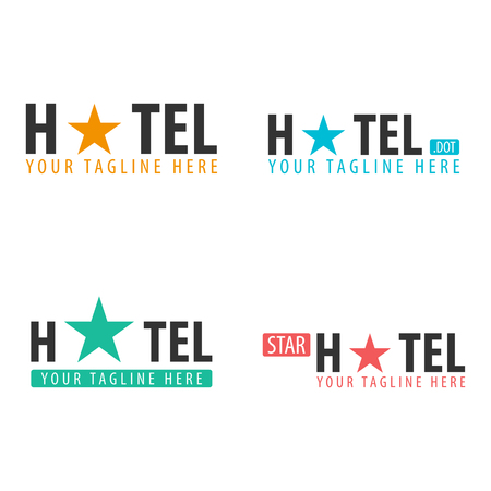 Hostel logo. Hotel logo. Travel rest place. Vector illustrationのイラスト素材