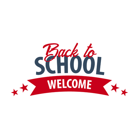 Back to School logo or emblem. Sale and Best offers. Vector illustrationのイラスト素材