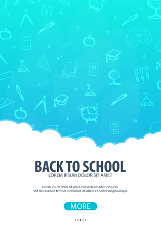 Back to School background. Education banner. Vector illustrationのイラスト素材