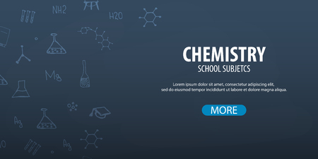 Chemistry subject. Back to School background. Education bannerのイラスト素材