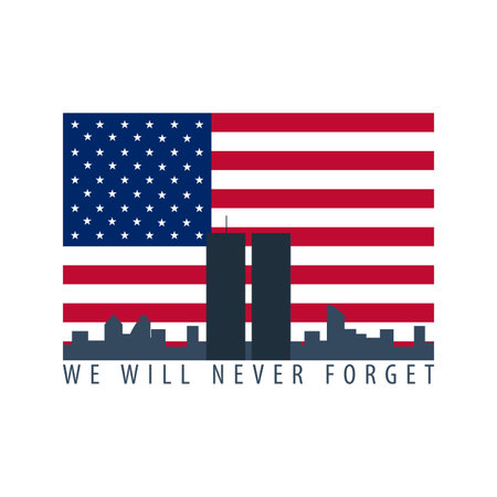 Patriot day emblems or logo. September 11. We will never forget