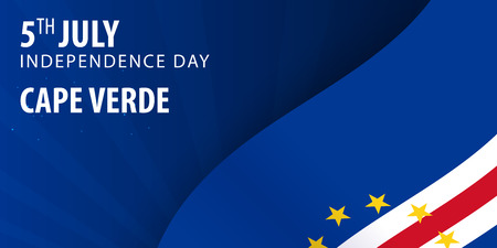 Independence day of Cape Verde. Flag and Patriotic Banner. Vector illustrationのイラスト素材