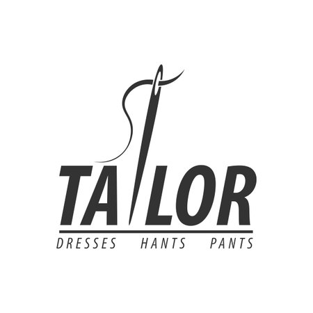 Tailor, sewing, handmade logo or emblem Vector illustration.のイラスト素材
