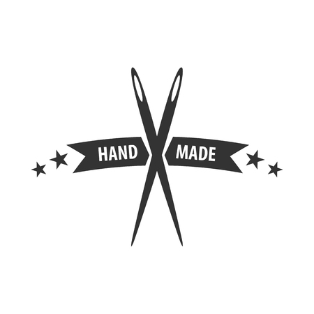 Tailor, sewing, handmade logo or emblem Vector illustrationのイラスト素材