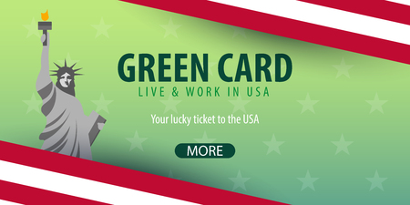 Green Card Lottery banner. Immigration and Visa to the USAのイラスト素材