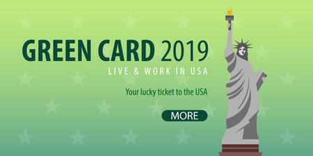 Green Card Lottery banner. Immigration and Visa to the USAのイラスト素材