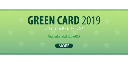 Green Card Lottery banner. Immigration and Visa to the USAのイラスト素材