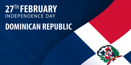 Independence day of Dominican Republic. Flag and Patriotic Bannerのイラスト素材