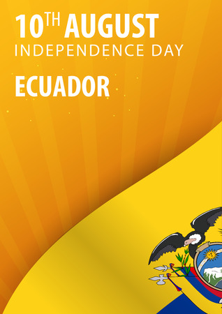 Independence day of Ecuador. Flag and Patriotic Bannerのイラスト素材
