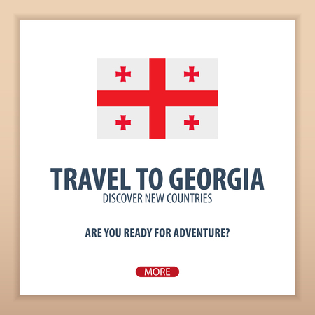 Travel to Georgia. Discover and explore new countries. Adventure tripのイラスト素材