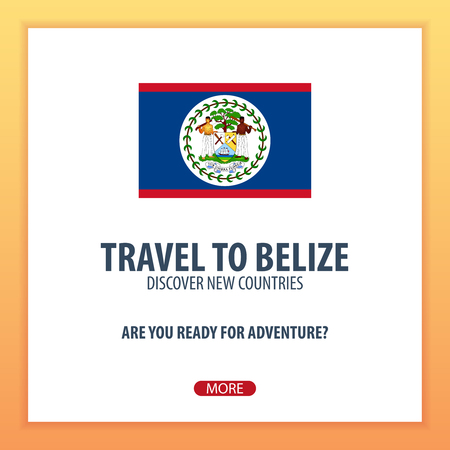 Travel to Belize. Discover and explore new countries. Adventure tripのイラスト素材