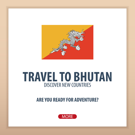 Travel to Bhutan. Discover and explore new countries. Adventure tripのイラスト素材