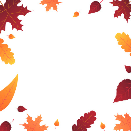 Autumn Background with leaves for shopping sale or promo poster and frame leaflet or web banner. Vector illustration templateのイラスト素材
