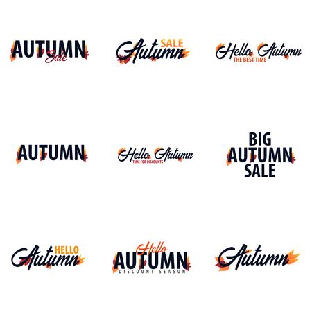 Autumn fall logo and Emblem. Vector Illustrationのイラスト素材