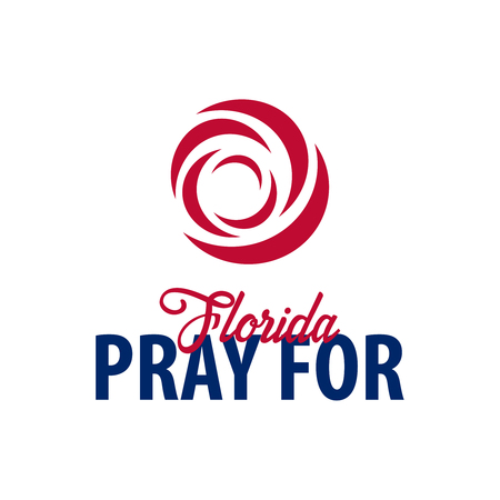 Pray for Florida. Hurricane over Maiami. Vector illustrationのイラスト素材