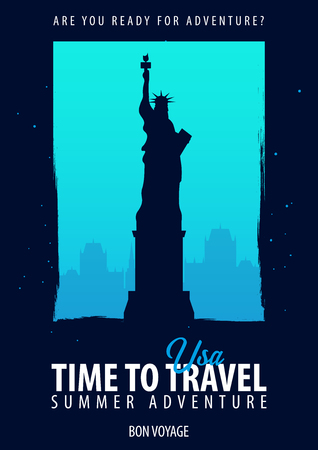 USA, America. Time to Travel. Journey, trip vacation Your adventure Bon Voyageのイラスト素材