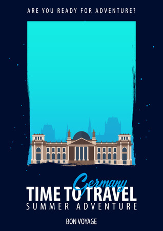 Germany, Europe. Time to Travel. Journey, trip vacation Your adventure Bon Voyageのイラスト素材