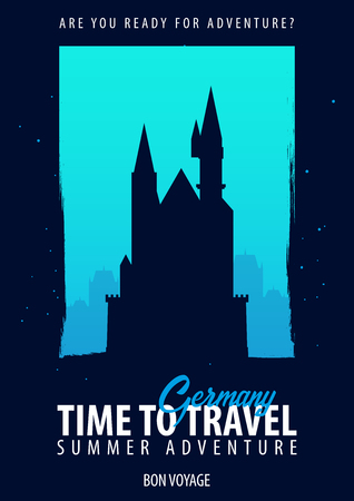 Germany, Europe. Time to Travel. Journey, trip vacation Your adventure Bon Voyageのイラスト素材