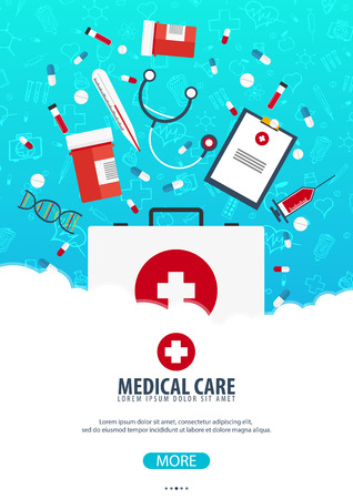 Medical poster. Health care. Vector medicine illustrationのイラスト素材