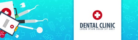 Dental Clinic And Dentist Medical Banner Health Care Vector