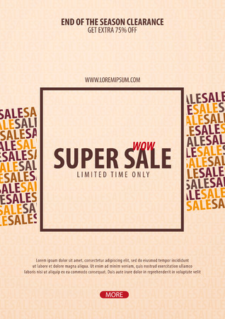 Sale poster or Flyer design. Discount background for the online store, shop, promotional leaflet, poster, banner. Vector illustrationのイラスト素材