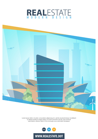 Real Estate  Business Brochure  Flyer Design. Leaflets a4 Template. Cover Book and Magazine. Vector illustrationのイラスト素材