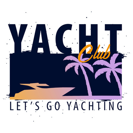 Yacht club and sailing sport. Sea travel. Vector illustrationのイラスト素材