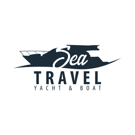 Yacht club and sailing sport emblems and design elements. Sea travel. Vector illustrationのイラスト素材