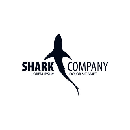 Emblem or logo with shark design.のイラスト素材
