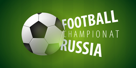 Football or Soccer design banner. Soccer championship. Vector ball. Vector illustrationのイラスト素材
