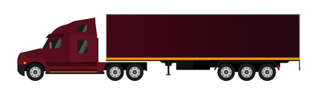 Flat Semi-trailer truck. Vector Illustrationの写真素材