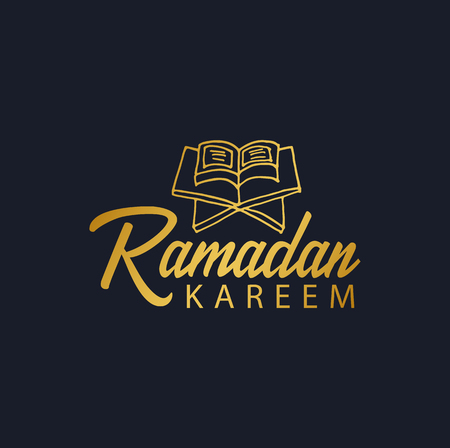 Gold Ramadan Kareem emblem.のイラスト素材
