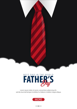 Fathers Day banner, greeting card with necktie. Vector Illustrationのイラスト素材