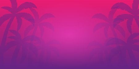 Summer tropical background with palms and sunset. Summer placard poster flyer invitation card....