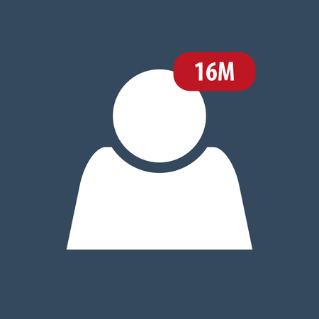 Follower isolated counter notification. Flat Social Media Sign. Vector illustrationのイラスト素材