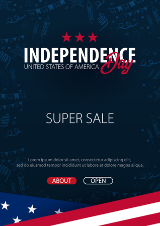 Poster of Fourth of July. 4th of July. Independence Day of the USA. Vector illustrationの写真素材