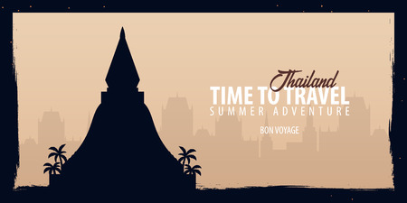 Thailand. Time to Travel banner. Vector illustrationのイラスト素材