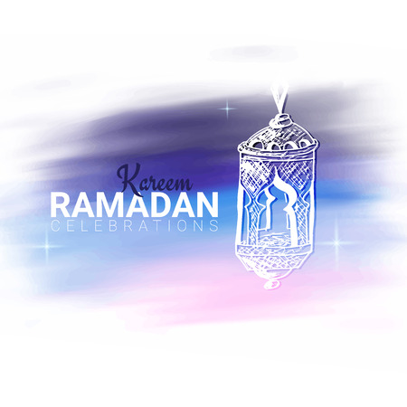 Muslim feast of the holy month of Ramadan Kareem. Vector illustration.のイラスト素材