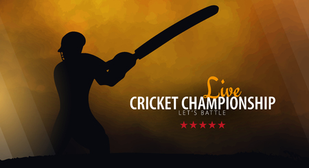 Cricket Championship banner or poster, design with players and bats. Vector illustrationのイラスト素材
